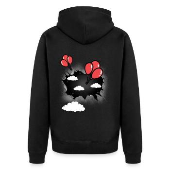 Nuages Nuage Ballons Célestes Ballon Vol - Veste à capuche bio Premium Unisexe - noir - Dos - Nico (187cm)