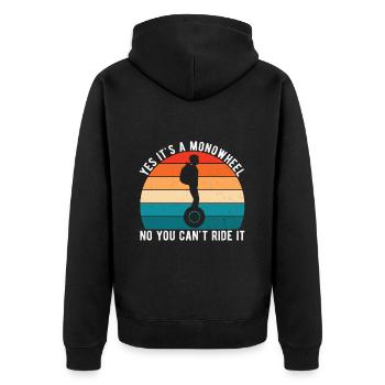 EUC Monowheel - Unisex Premium Organic Zip Hoodie - black - Back - Nico (187cm)
