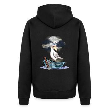Halloween Seagull Seagulls Bateau Ferry Bateaux - Veste à capuche bio Premium Unisexe - noir - Dos - Nico (187cm)
