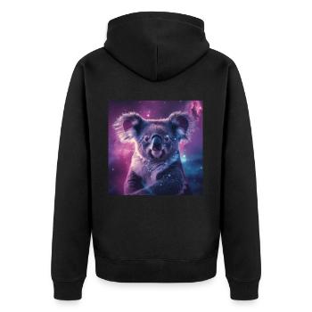 Koala - Unisex Premium Bio Zip Hoodie - Schwarz - Hinten - Nico (187cm)