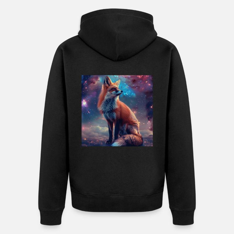 Renard - Veste à capuche bio Premium Unisexe - noir