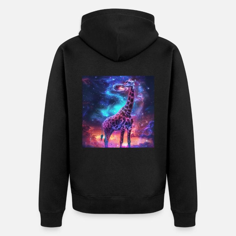 Giraffe - Unisex Premium Bio Zip Hoodie - Schwarz