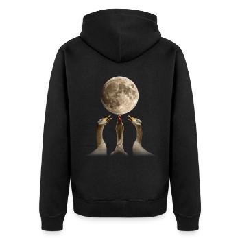 Oie canard lune hurlante - Veste à capuche bio Premium Unisexe - noir - Dos - Nico (187cm)
