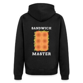Sandwich Master Toast Toastbrot - Unisex Premium Bio Zip Hoodie - Schwarz - Hinten - Nico (187cm)