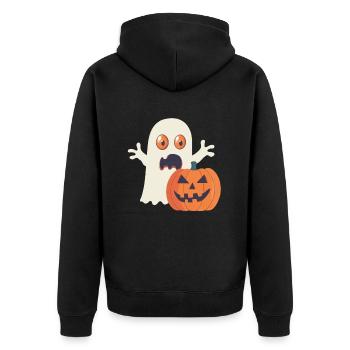 Cadeau d’Halloween Femmes Hommes Enfants Décoration - Veste à capuche bio Premium Unisexe - noir - Dos - Nico (187cm)