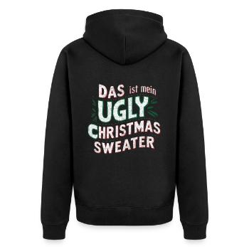 Pull de Noël moche Weihnachten Noël Père Noël - Veste à capuche bio Premium Unisexe - noir - Dos - Nico (187cm)