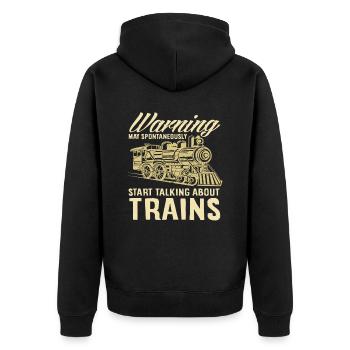 L’attention peut parler spontanément des trains - Veste à capuche bio Premium Unisexe - noir - Dos - Nico (187cm)