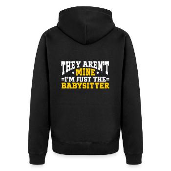 Babysitter Babysitting - Unisex Premium Organic Zip Hoodie - black - Back - Nico (187cm)