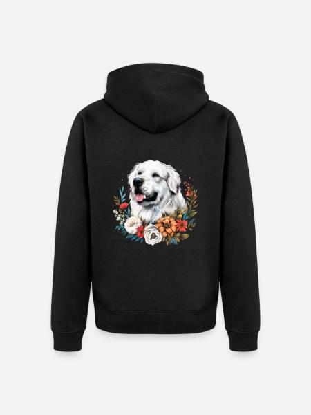 Great Pyrenees dog - Unisex Premium Bio Zip Hoodie - Schwarz