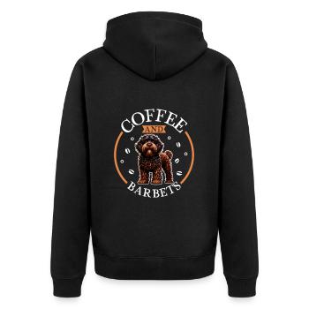 Café et Chien d’Eau Français - Veste à capuche bio Premium Unisexe - noir - Dos - Nico (187cm)