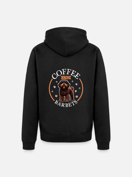 Coffee and French Water Dog - Unisex Premium Organic Zip Hoodie - black