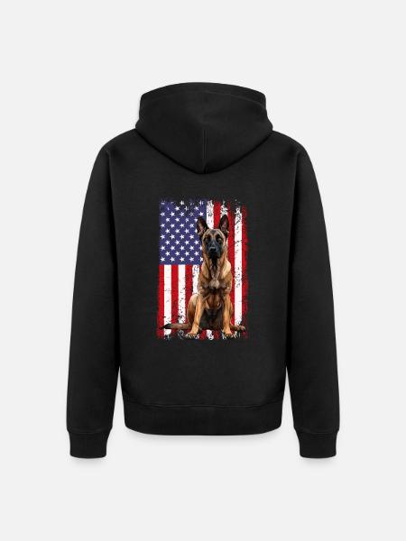 Belgian Malinois - Unisex Premium Bio Zip Hoodie - Schwarz