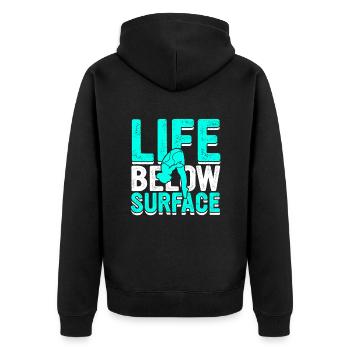 Diver Scuba Diving Diving Life Below Surface - Unisex Premium Organic Zip Hoodie - black - Back - Nico (187cm)