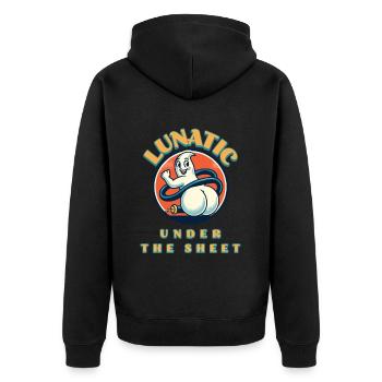 Funny Ghost Design Humorous Sarcastic - Unisex Premium Organic Zip Hoodie - black - Back - Nico (187cm)