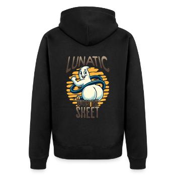Ghost Shows Butt Funny Ghost Design - Unisex Premium Organic Zip Hoodie - black - Back - Nico (187cm)