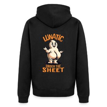 Lunatique sous feuille drôle Ghost Design - Veste à capuche bio Premium Unisexe - noir - Dos - Nico (187cm)