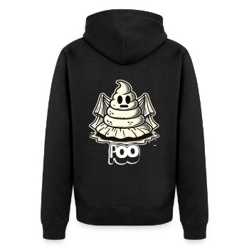 Drôle caca tas fantôme caca humoristique - Veste à capuche bio Premium Unisexe - noir - Dos - Nico (187cm)