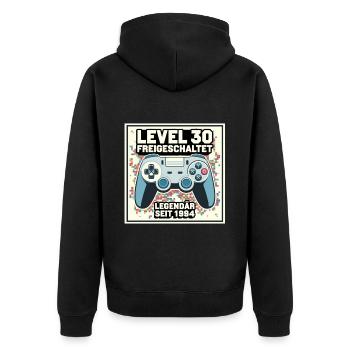 Niveau 30 Débloqué Légendaire depuis 1994 - Veste à capuche bio Premium Unisexe - noir - Dos - Nico (187cm)