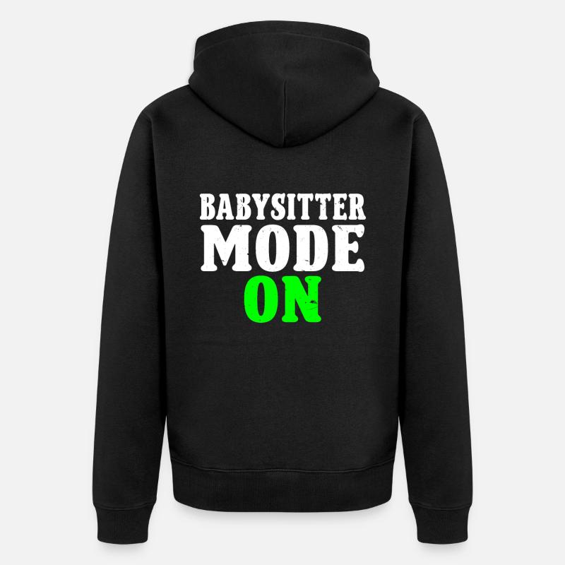 Babysitter Babysitting - Unisex Premium Bio Zip Hoodie - Schwarz
