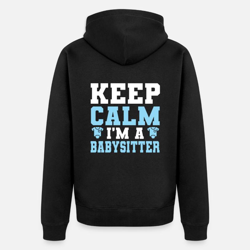 Babysitter Babysitting - Unisex Premium Bio Zip Hoodie - Schwarz