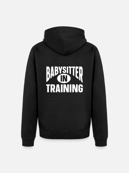 Babysitter Babysitting - Unisex Premium Bio Zip Hoodie - Schwarz