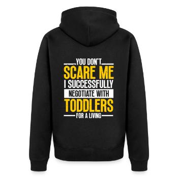 Babysitter Babysitting - Unisex Premium Organic Zip Hoodie - black - Back - Nico (187cm)