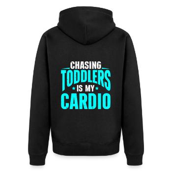 Babysitter Babysitting - Unisex Premium Organic Zip Hoodie - black - Back - Nico (187cm)