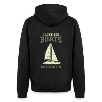 J’aime les grands bateaux et je ne peux pas mentir - voilier - Veste à capuche bio Premium Unisexe - noir - Dos - Nico (187cm)