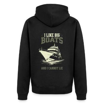 J’aime les gros bateaux et je ne peux pas mentir – Yacht Design - Veste à capuche bio Premium Unisexe - noir - Dos - Nico (187cm)
