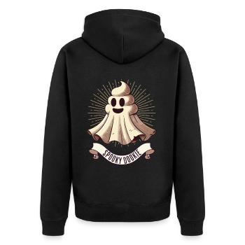Drôle caca tas fantôme caca humoristique - Veste à capuche bio Premium Unisexe - noir - Dos - Nico (187cm)