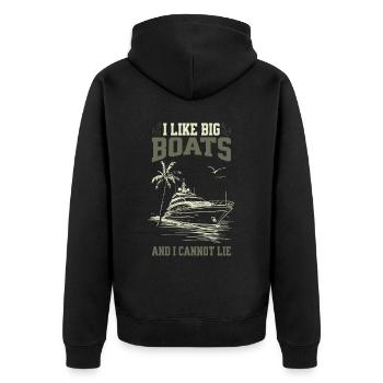 I Like Big Boats And I Cannot Lie Tropical Yacht - Unisex Premium Organic Zip Hoodie - black - Back - Nico (187cm)