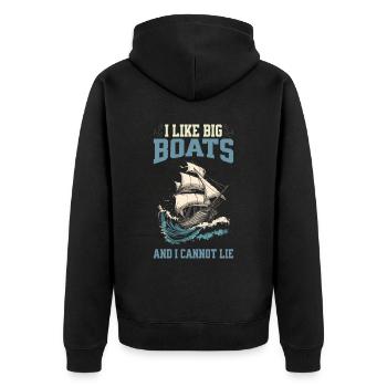 J’aime les grands bateaux et je ne peux pas mentir – voilier - Veste à capuche bio Premium Unisexe - noir - Dos - Nico (187cm)