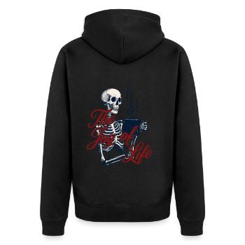 Déguisement effrayant d’un amateur de café drôle - Veste à capuche bio Premium Unisexe - noir - Dos - Nico (187cm)