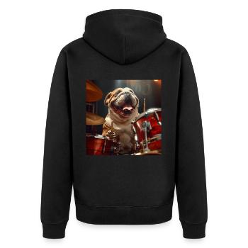 Chien - Veste à capuche bio Premium Unisexe - noir - Dos - Nico (187cm)
