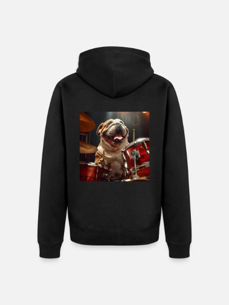 Dog - Unisex Premium Organic Zip Hoodie - black