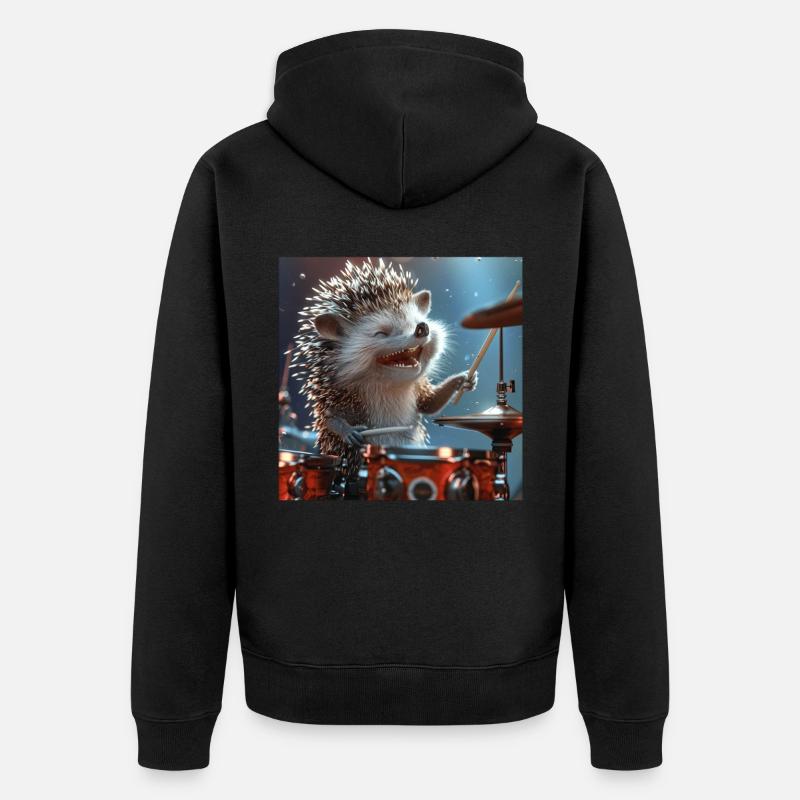 Igel - Unisex Premium Bio Zip Hoodie - Schwarz