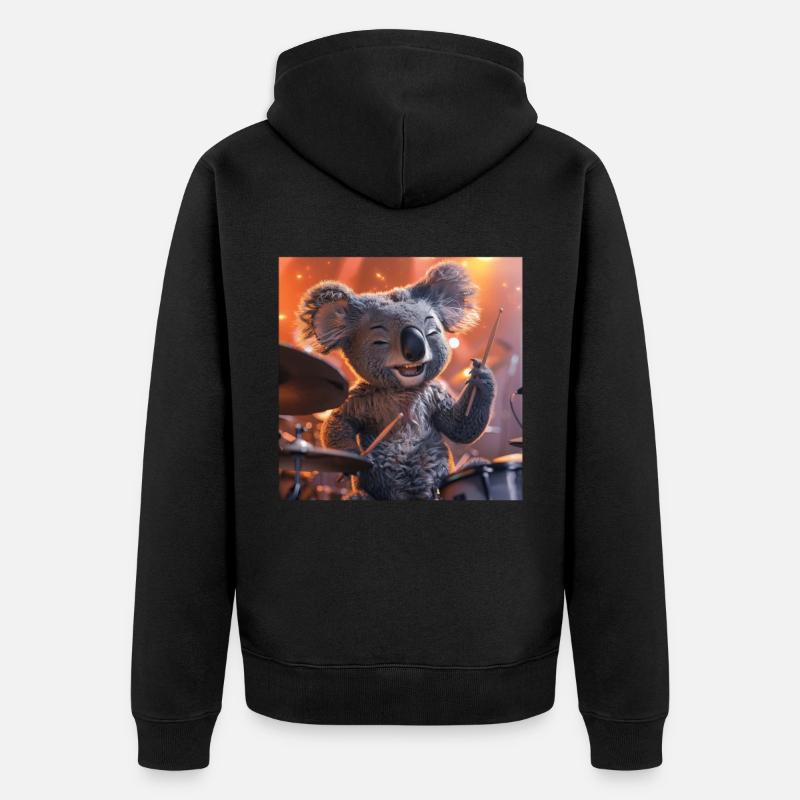 Koala - Unisex Premium Bio Zip Hoodie - Schwarz