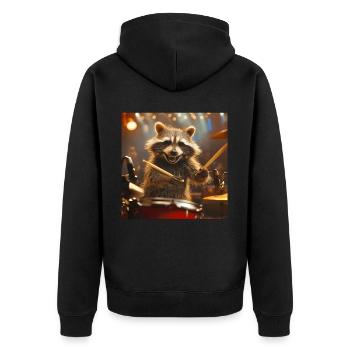 Raton laveur - Veste à capuche bio Premium Unisexe - noir - Dos - Nico (187cm)