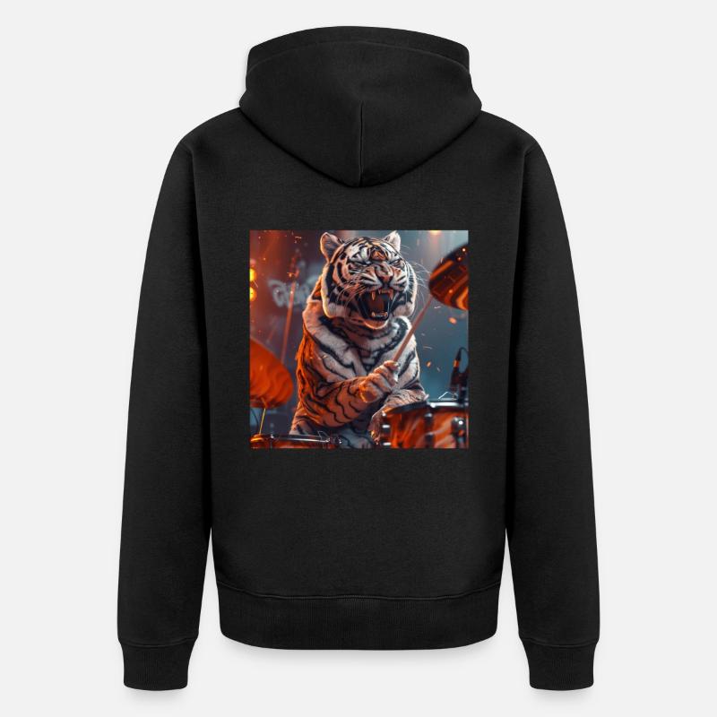 Tigre - Veste à capuche bio Premium Unisexe - noir