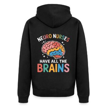 Neuro Nurse Nurse Neurology Gift - Unisex Premium Organic Zip Hoodie - black - Back - Nico (187cm)