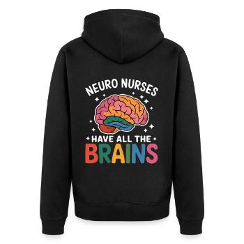 Neuro Nurse Nurse Neurology Gift - Unisex Premium Organic Zip Hoodie - black - Back - Nico (187cm)