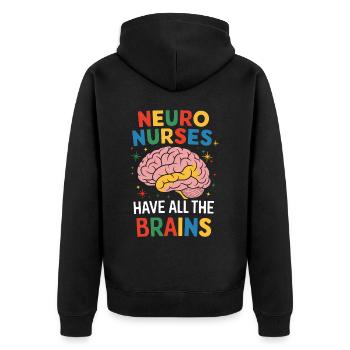 Neuro Nurse Nurse Neurology Gift - Unisex Premium Organic Zip Hoodie - black - Back - Nico (187cm)