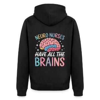 Neuro Nurse Nurse Neurology Gift - Unisex Premium Organic Zip Hoodie - black - Back - Nico (187cm)
