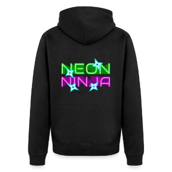 Neon Ninja Festival EDM Music Rave - Unisex Premium Organic Zip Hoodie - black - Back - Nico (187cm)