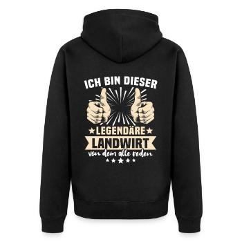 Dictons fermiers - Veste à capuche bio Premium Unisexe - noir - Dos - Nico (187cm)