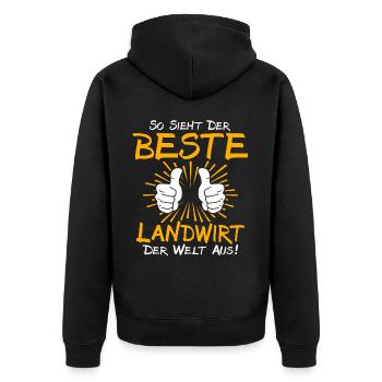 Farmer Gift Idea - Unisex Premium Organic Zip Hoodie - black - Back - Nico (187cm)