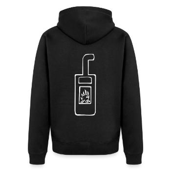 Fireplace Oven - Unisex Premium Organic Zip Hoodie - black - Back - Nico (187cm)