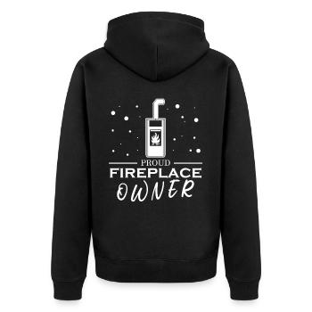 Oven Fireplace - Unisex Premium Organic Zip Hoodie - black - Back - Nico (187cm)