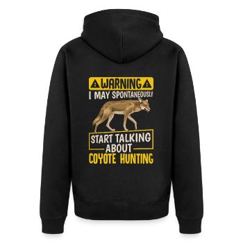 Coyote Hunter Yote - Unisex Premium Organic Zip Hoodie - black - Back - Nico (187cm)