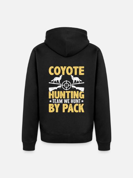 Coyote Hunter Yote - Unisex Premium Organic Zip Hoodie - black